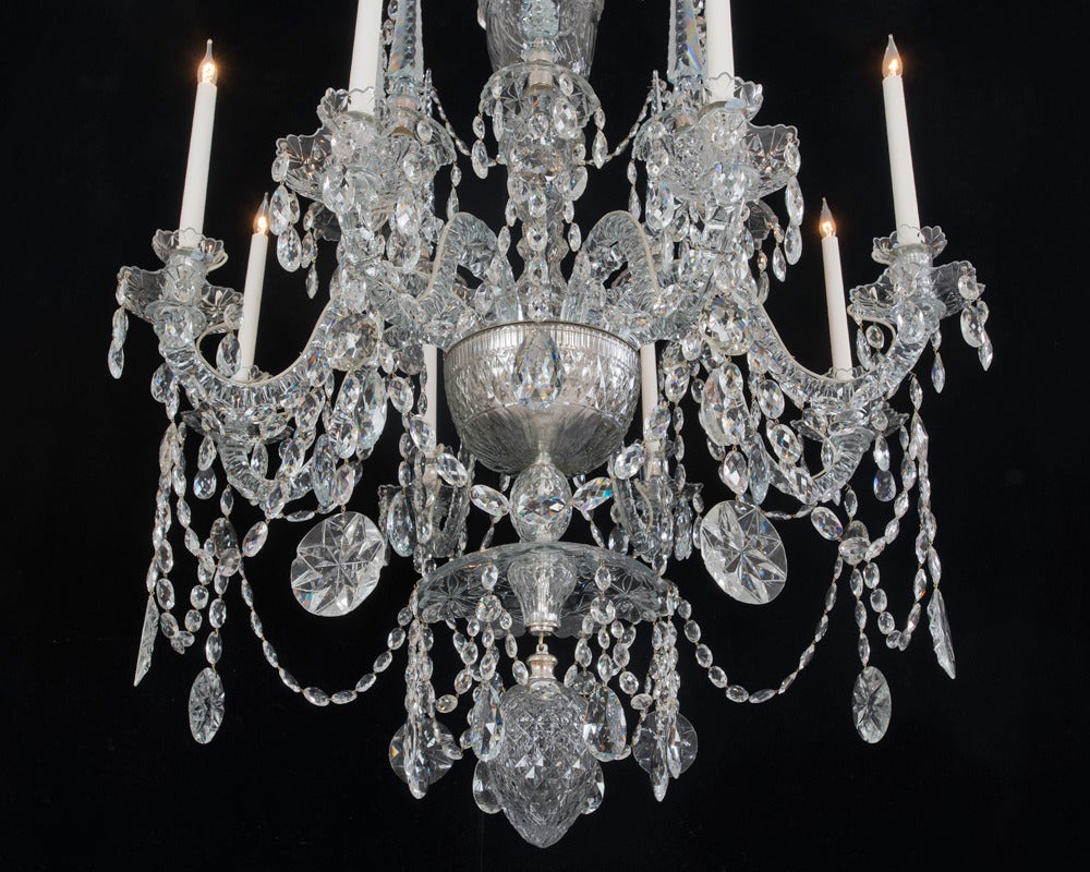 Dutch Highly Important Continental Cut-Glass Chandelier of Finest Quality For Sale