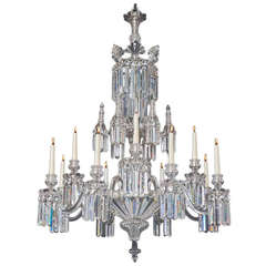 Antique Important William IV Slat Dish Chandelier Attributed to Perry & Co.