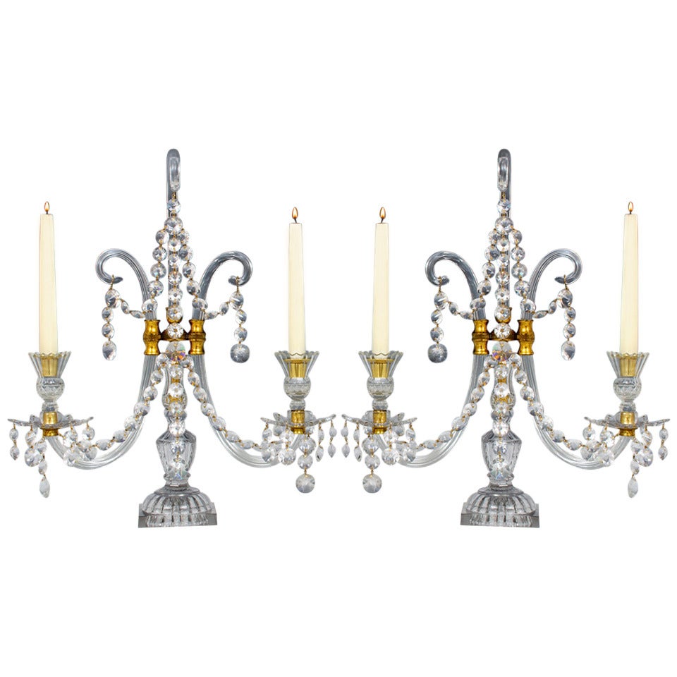 Important Pair of English George III Period Candelabra by Lafount For Sale