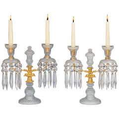 Fine Quality Pair of Ormolu-Mounted and Cut-Glass Regency Period Candelabra