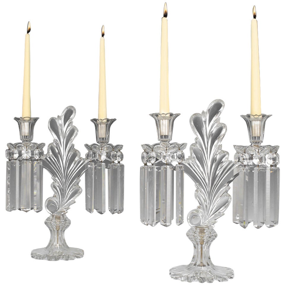 Superb Quality Pair of Early Victorian Cut Glass Candelabra For Sale