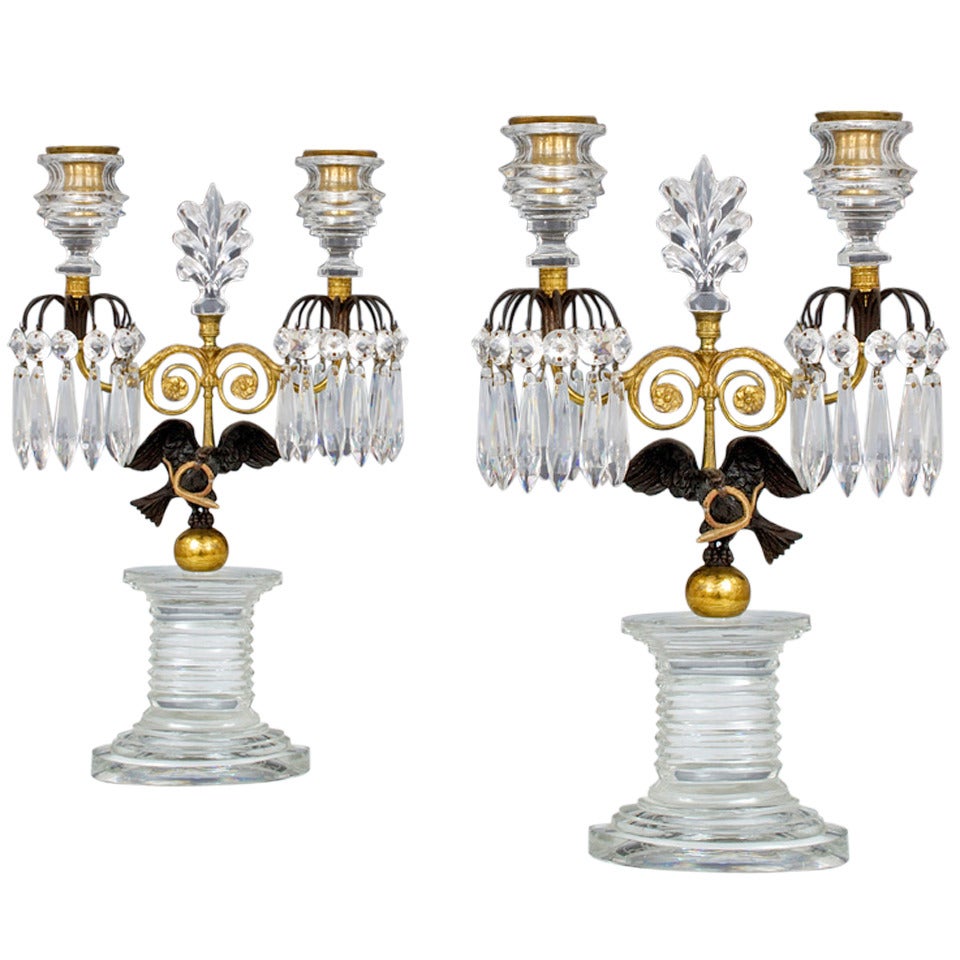 Fine Quality Pair of English Regency Period Candelabra For Sale