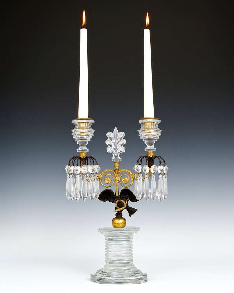 British Fine Quality Pair of English Regency Period Candelabra For Sale