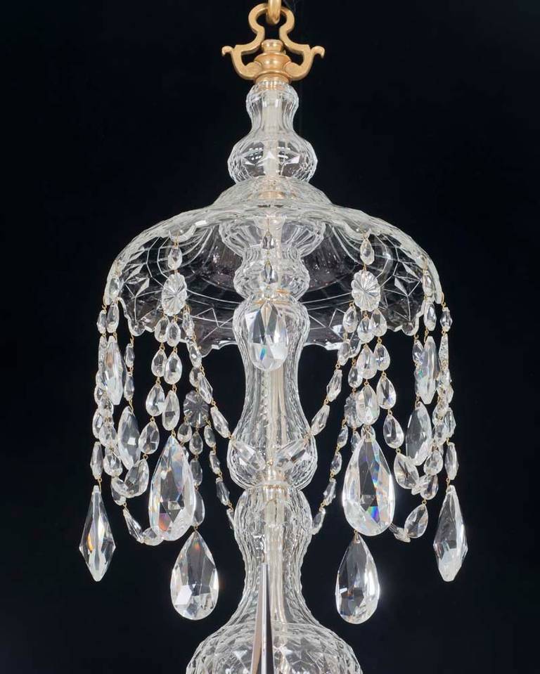 Georgian Fine Six-Light Crystal Chandelier in Adam Style