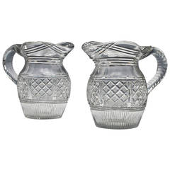 Fine Pair of Irish Regency Cut Glass Jugs