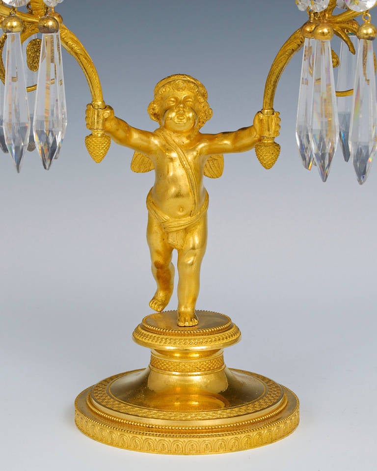 Exceptional Pair of English Regency Period Cherub Candelabra In Excellent Condition In Steyning, West sussex