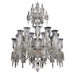 Antique Victorian Engraved Period Crystal Chandelier