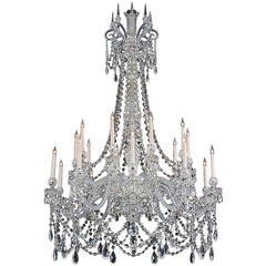 Important Twenty-Light Cut-Glass Chandelier by F. & C. Osler