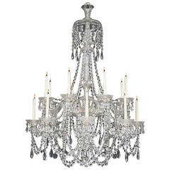 Victorian Sixteen-Light Cut Glass Antique Chandelier by Perry & Co 5