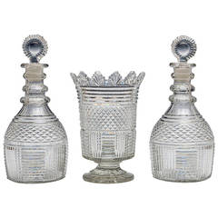 Pair of Regency Decanters with Matching Vase 11