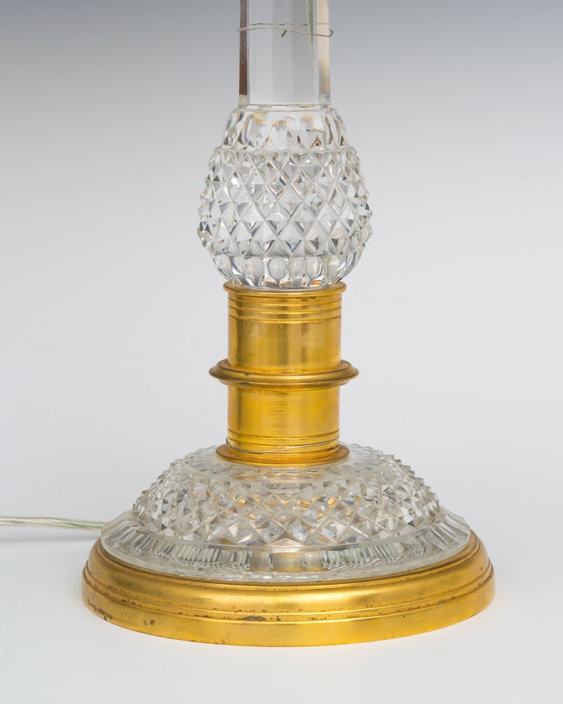 British An Ormolu Mounted Cut Glass Lamp By F&C Osler
