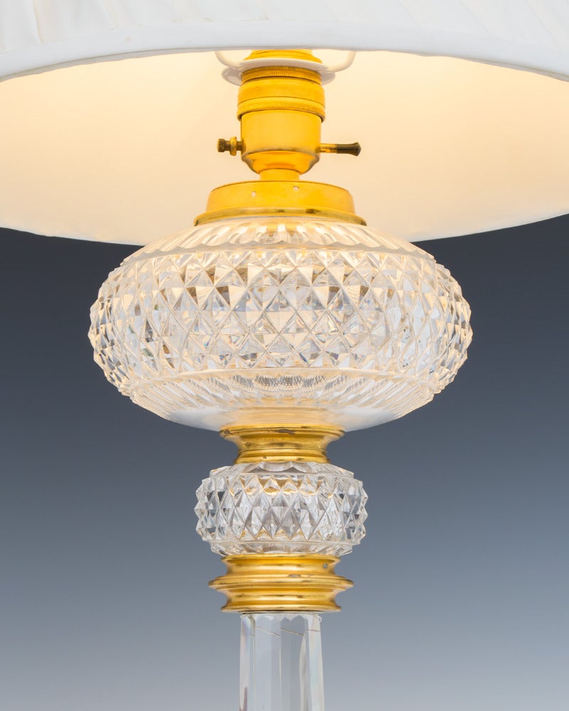 An Ormolu Mounted Cut Glass Lamp By F&C Osler In Excellent Condition In Steyning, West sussex