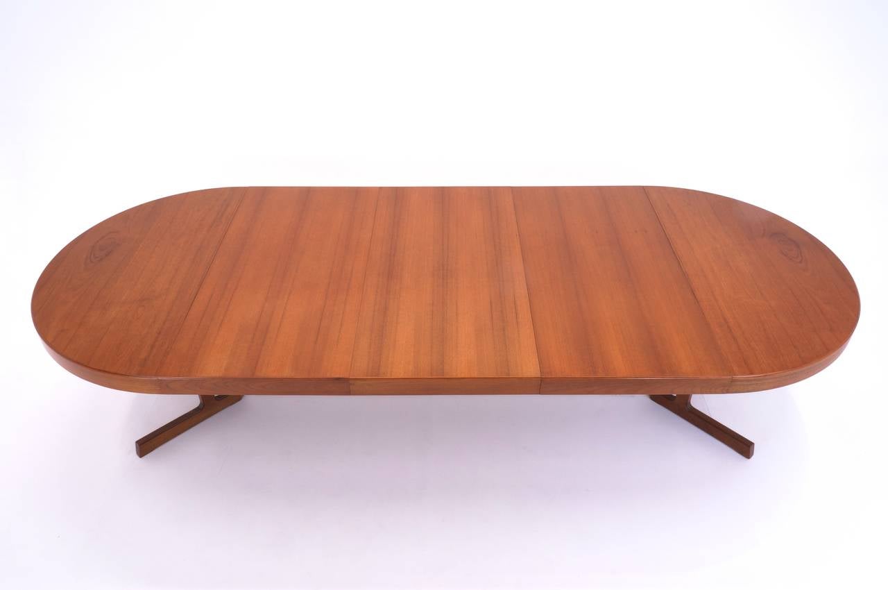 Danish Modern Teak Extendable Dining Table Attributed to Kurt Ostervig