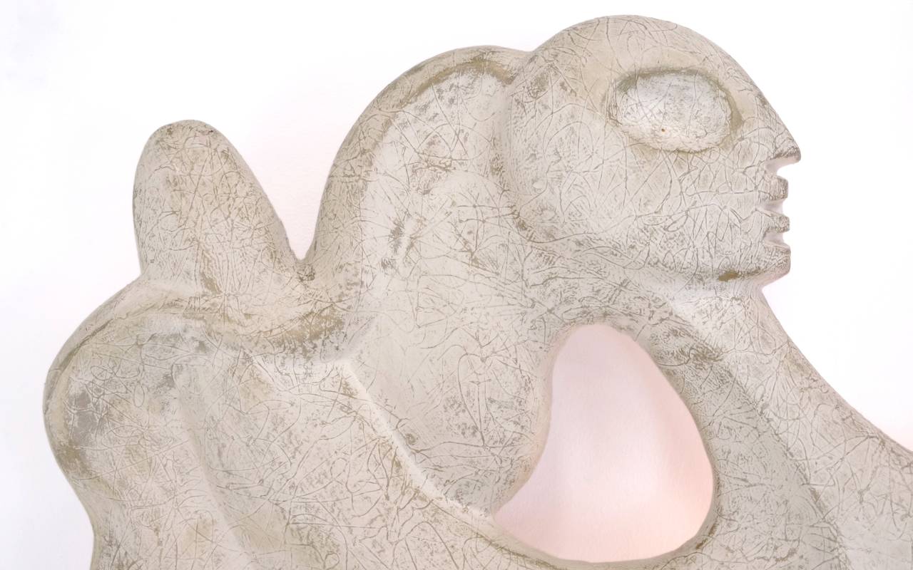 Mid-20th Century Frederic Weinberg Two Figures Wall Sculpture Light Fixture