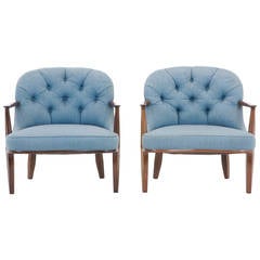 Pair of Janus Club Chairs Designed by Edward Wormely for Dunbar. 