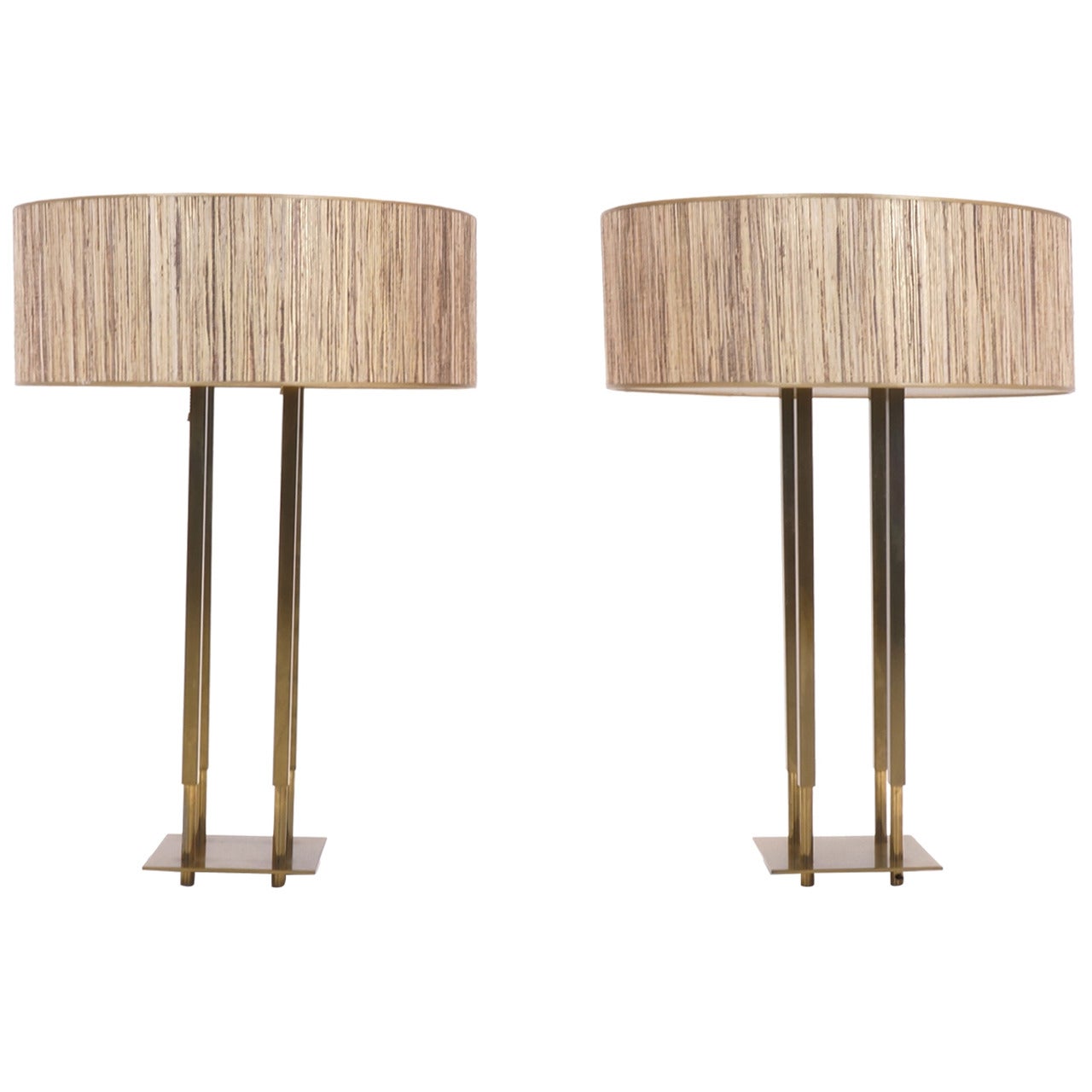 Stunning Pair of Large Brass Stiffel Table Lamps