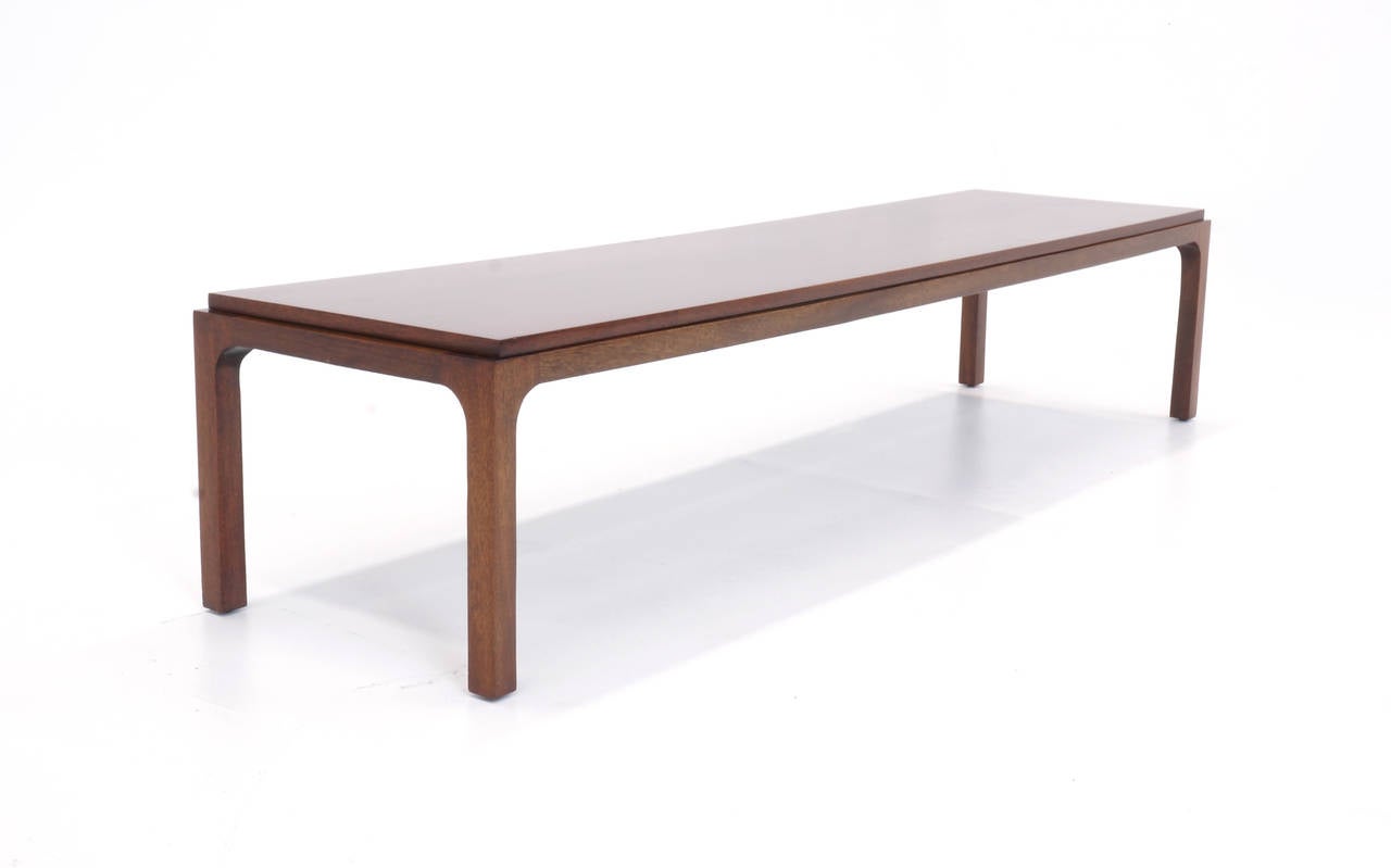 Beautiful mahogany Dunbar coffee table. Simple, elegant detail.