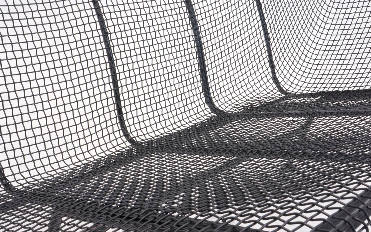 American Russell Woodard Woven Wire Sculptura Sofa