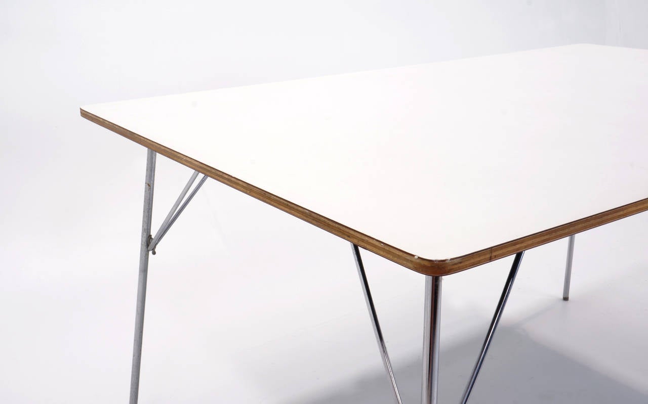 Mid-Century Modern Rare Charles and Ray Eames Folding Leg Dining Table, Herman Miller