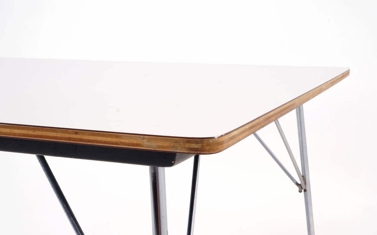American Rare Charles and Ray Eames Folding Leg Dining Table, Herman Miller