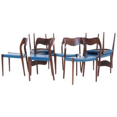 Stunning Set of Eight Rosewood Dining Chairs by Niels Otto Møller