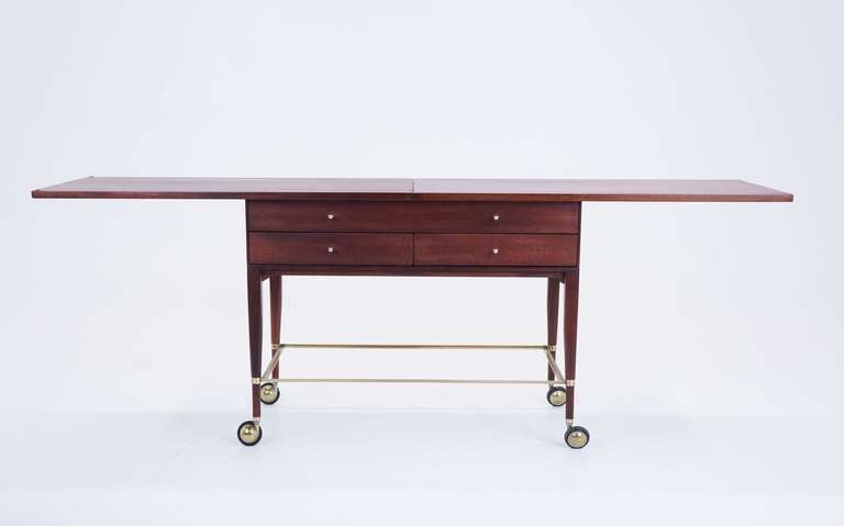 Paul McCobb Expandable Serving Cart from the Irwin Collection In Excellent Condition In Kansas City, MO