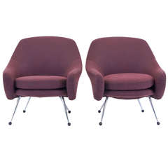 Pair of Marco Zanuso Martingala Lounge Chairs