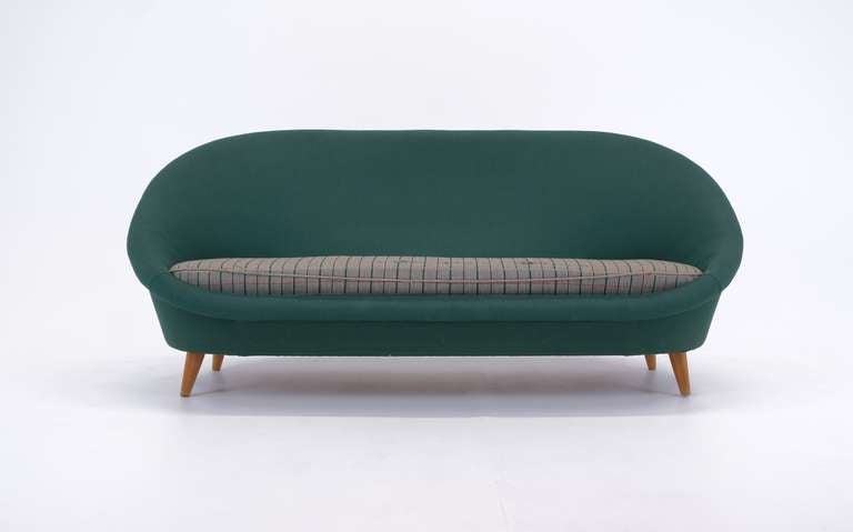 Very rare sofa attributed to Kurt Ostervig.  All original.