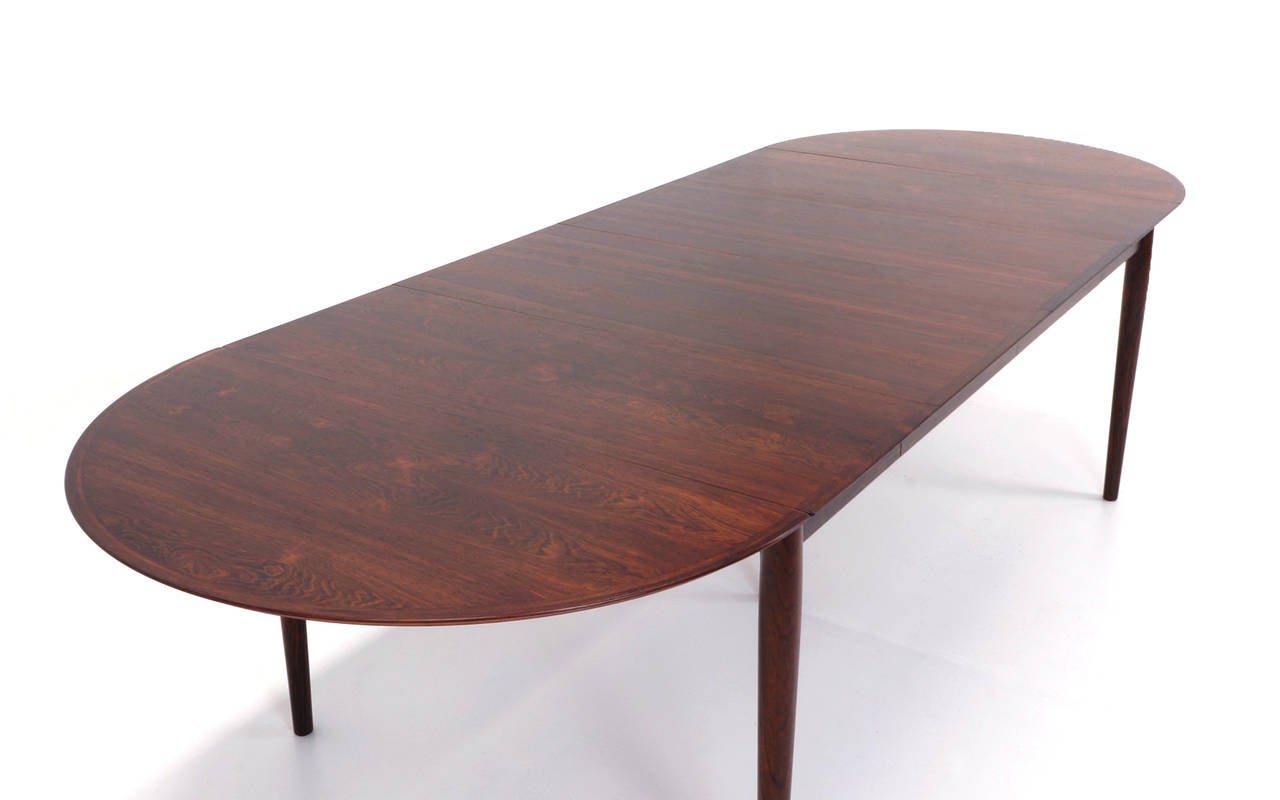 Arne Vodder Rosewood Drop-Leaf Dining Table In Excellent Condition In Kansas City, MO