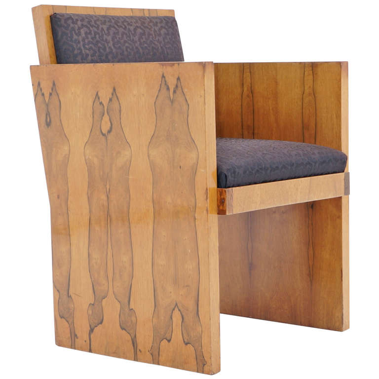 Rosewood Art Deco Armchair For Sale at 1stDibs