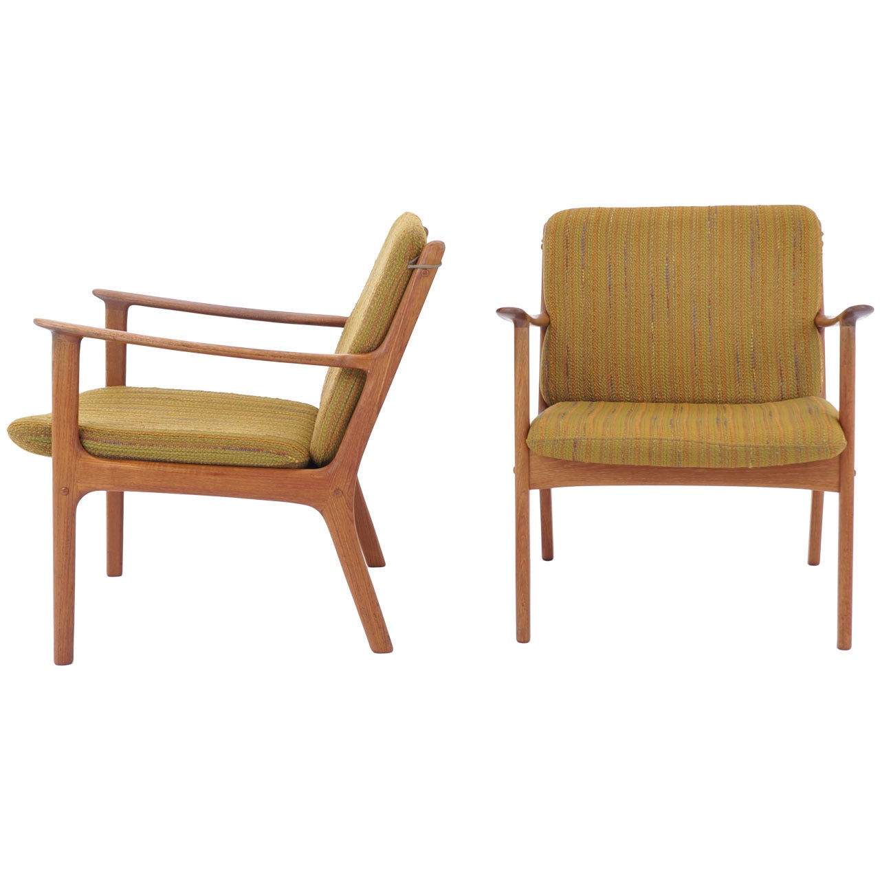 Pair of Ole Wanscher Danish Modern Teak Lounge Chairs