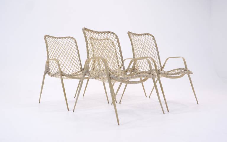 Set of Four Resin String Chairs by Troy Sunshade for Indoor or Outdoor Use 3