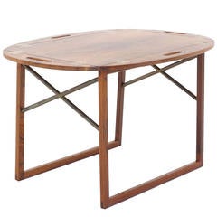 Rosewood and Brass Tray / Butlers Table by Svend Langkilde for Illums Bolighus