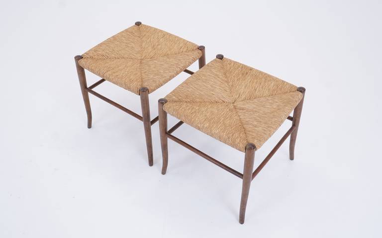 Italian Pair of Stools in the Style of Gio Ponti, Made in Italy