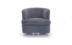 Milo Baughman Swivel Rocker Club Chair with Chrome Frame
