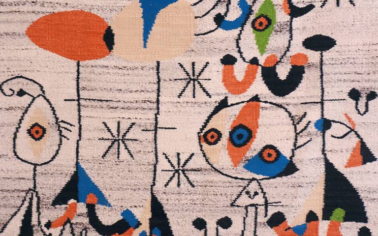 Mid-Century Modern Wool Tapestry after Joan Miro