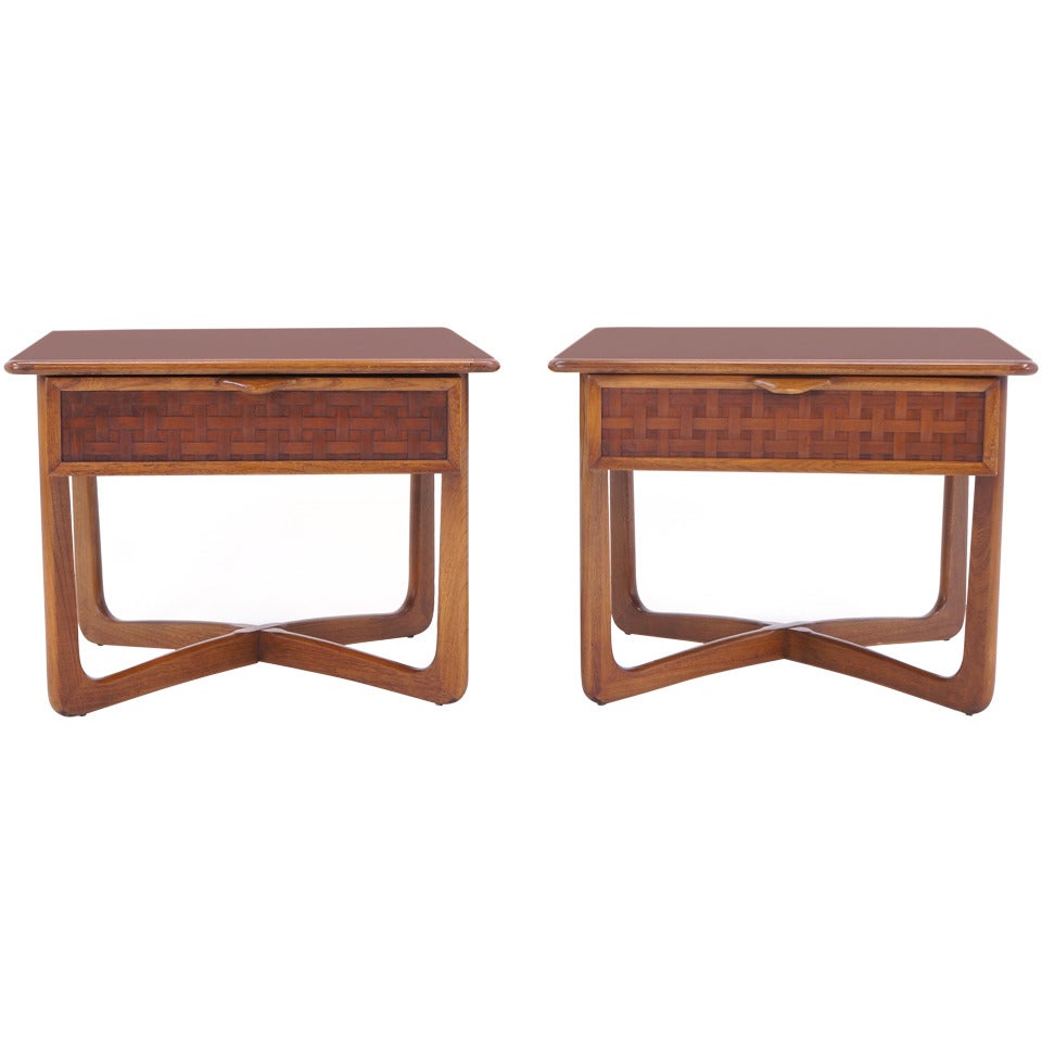 Pair of Lane nightstands. Sometimes attributed to Paul McCobb