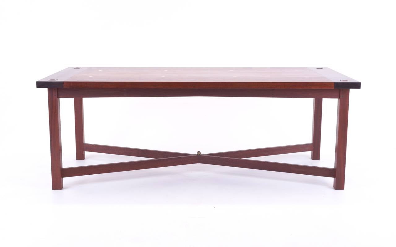 One-of-a-Kind Honduran Mahogany and Oak Arts and Crafts Style Dining Table