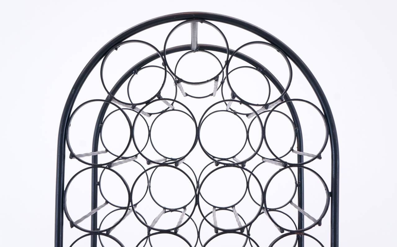 Arthur Umanoff Tall Iron Wine Rack In Excellent Condition In Kansas City, MO