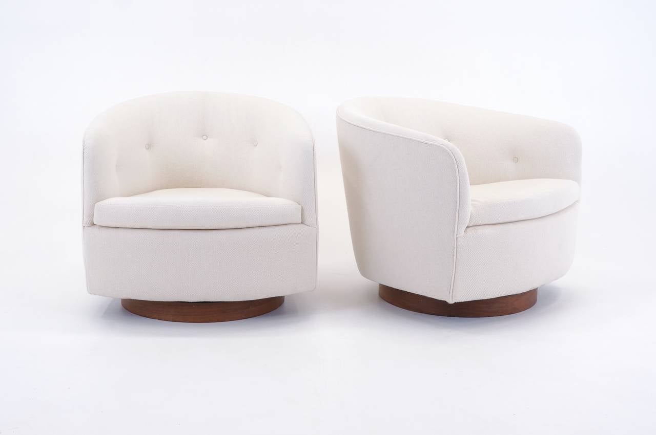 Thayer Small Rocker Pair of Milo Baughman for Thayer Coggin Swivel Rocker Club Chairs at ...