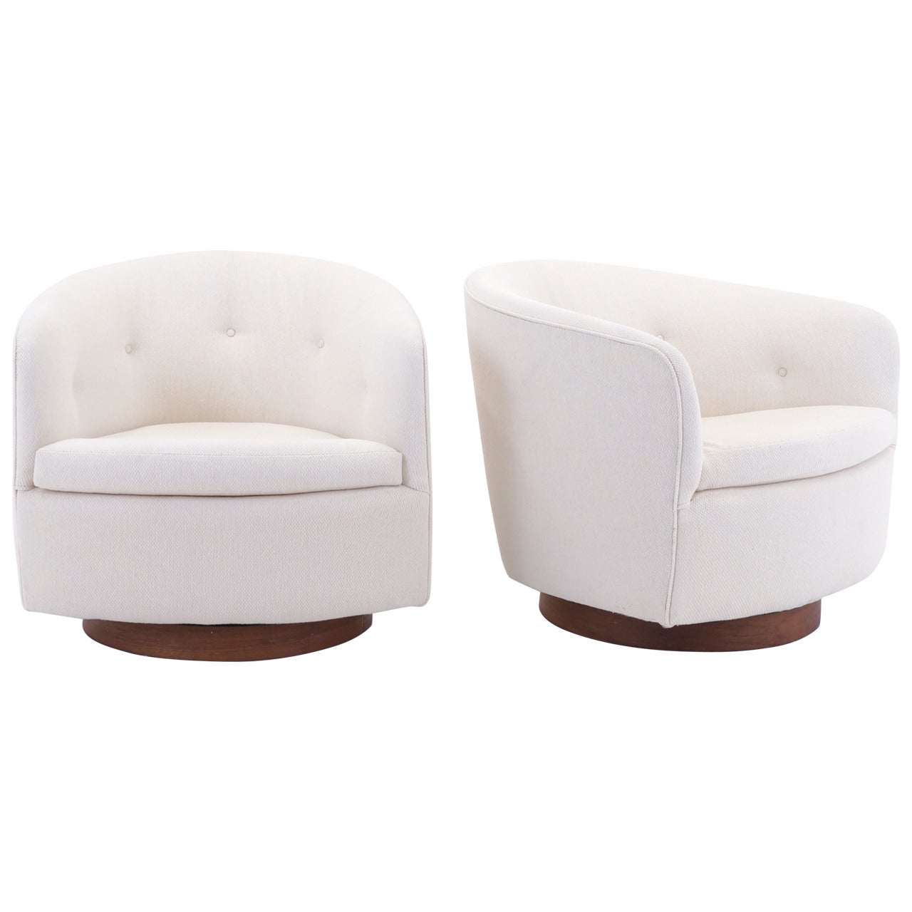 Thayer Small Rocker Pair of Milo Baughman for Thayer Coggin Swivel Rocker Club Chairs at ...