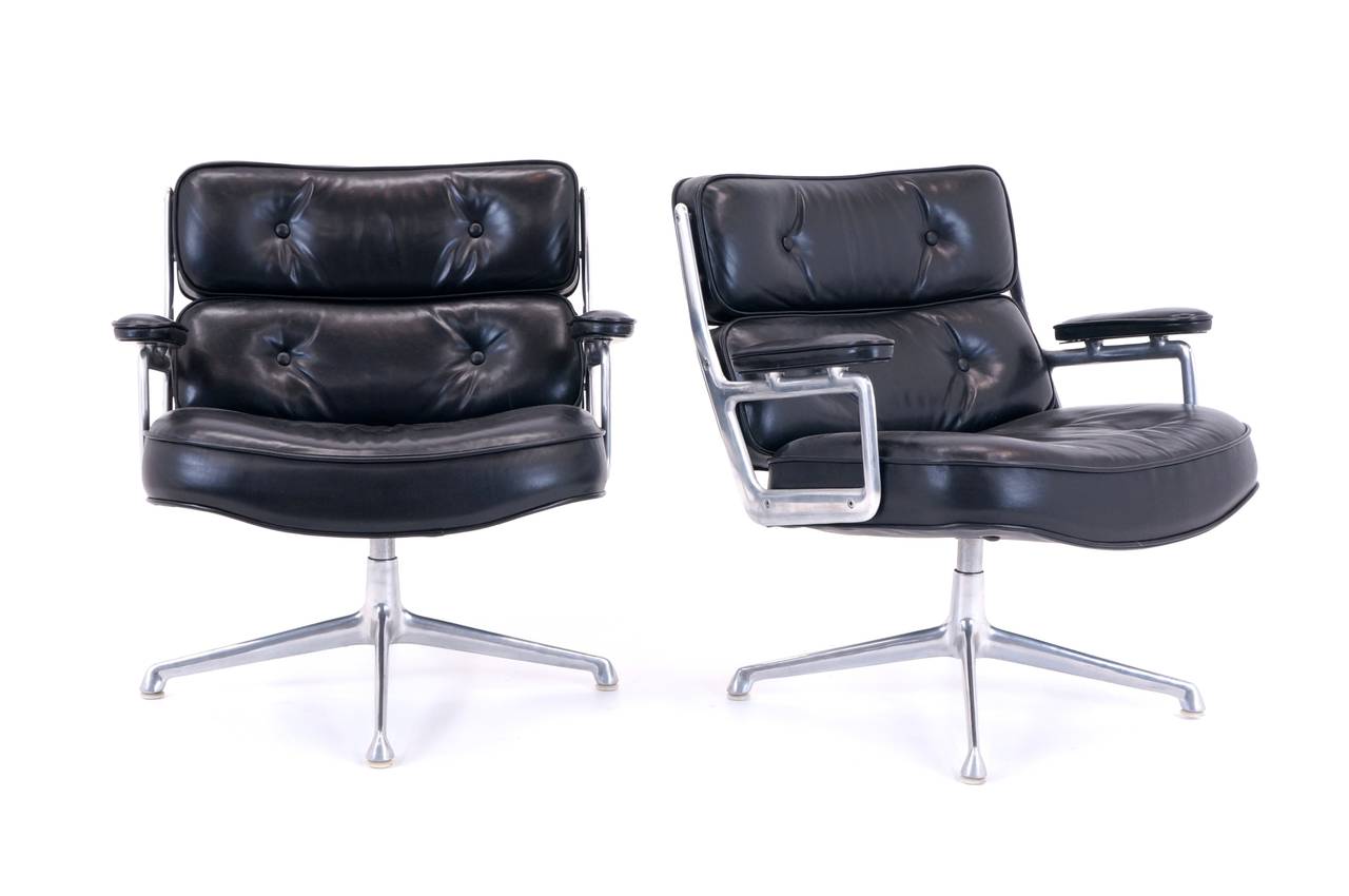 Pair of the Rare Lounge Version of the Time Life Chairs by Charles and Ray Eames