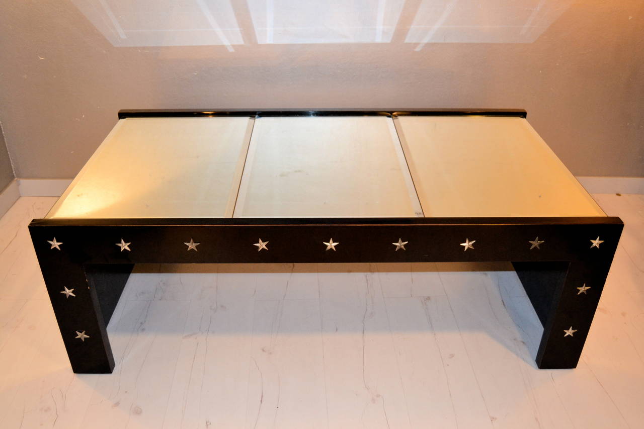 Late 20th Century 1970s Mirrored Coffee Table in the manner of Jansen