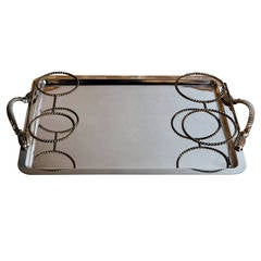 1970S Plated Metal Tray