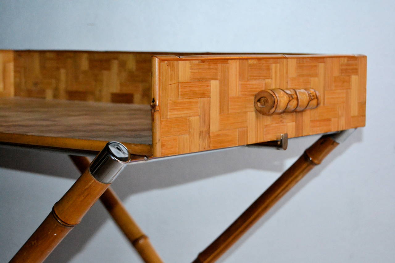 Mid-Century Modern 1970s Bamboo Tray Table