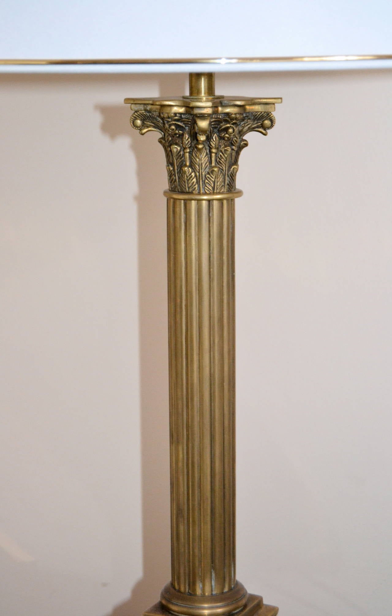 Late 20th Century Pair of Neoclassical Bronze Lamps