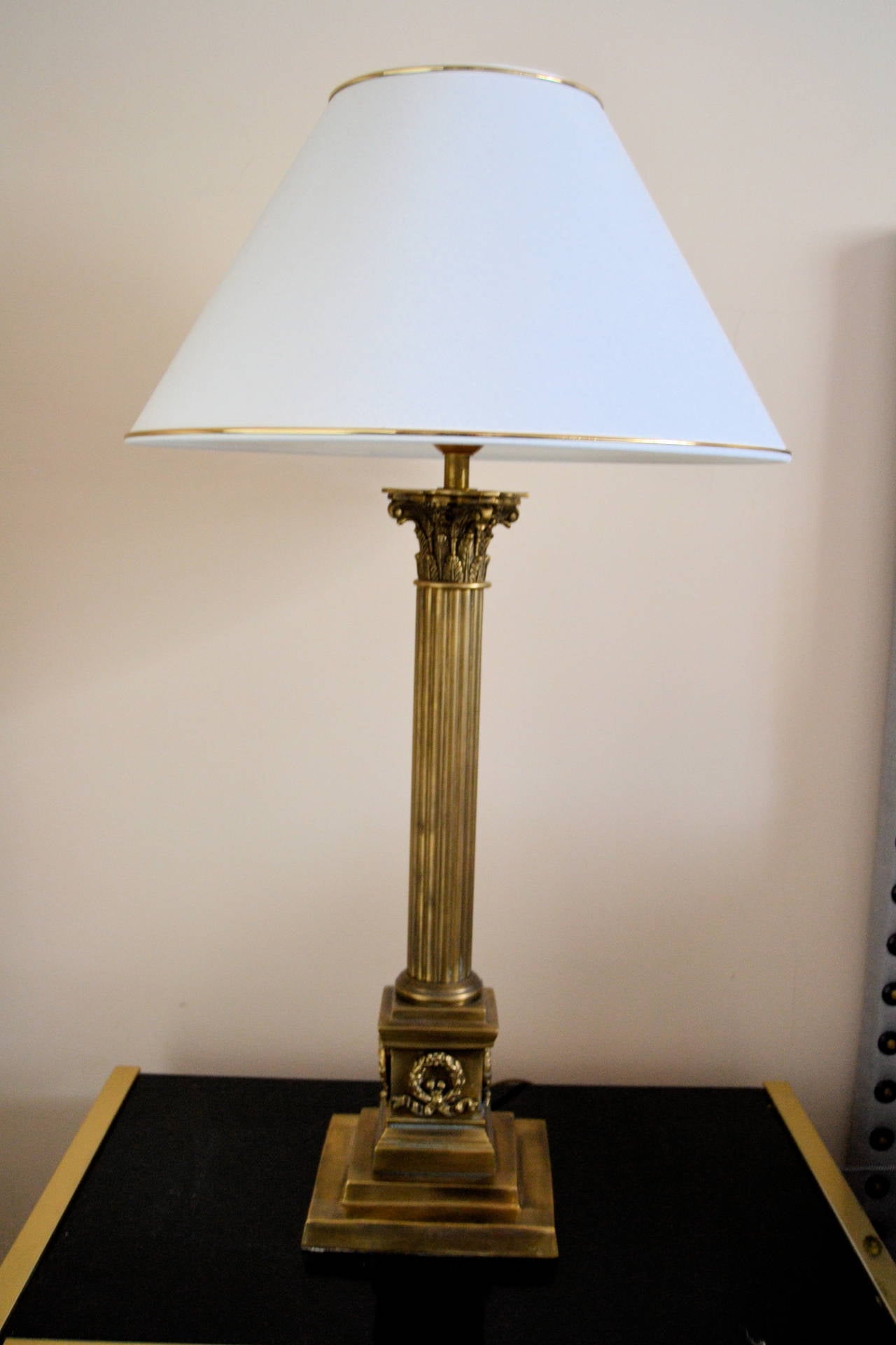 Pair of Neoclassical Bronze Lamps 1
