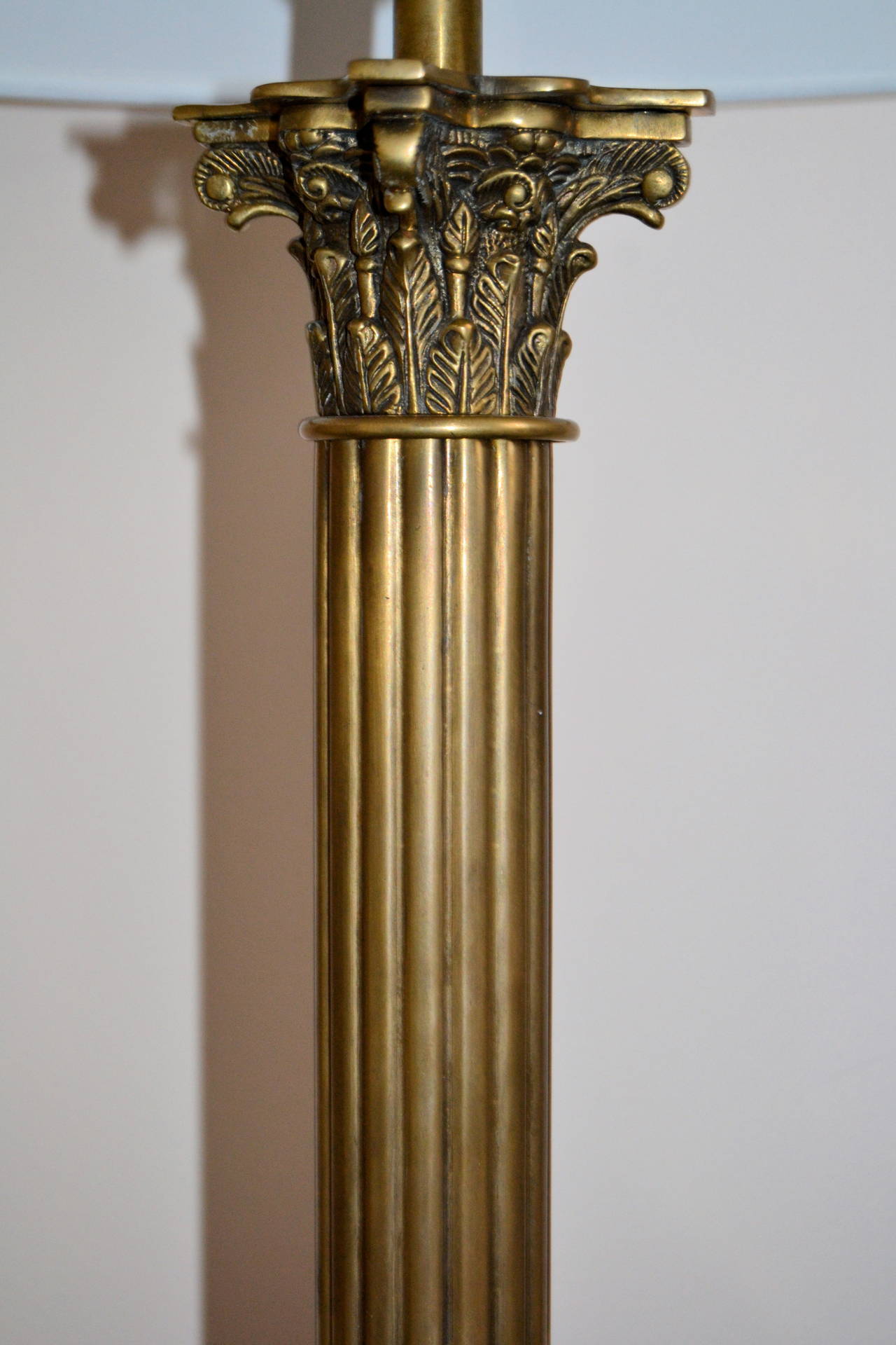 Pair of Neoclassical Bronze Lamps 4