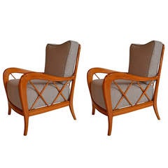 Pair of 1950s Armchairs in the Manner of Paolo Buffa
