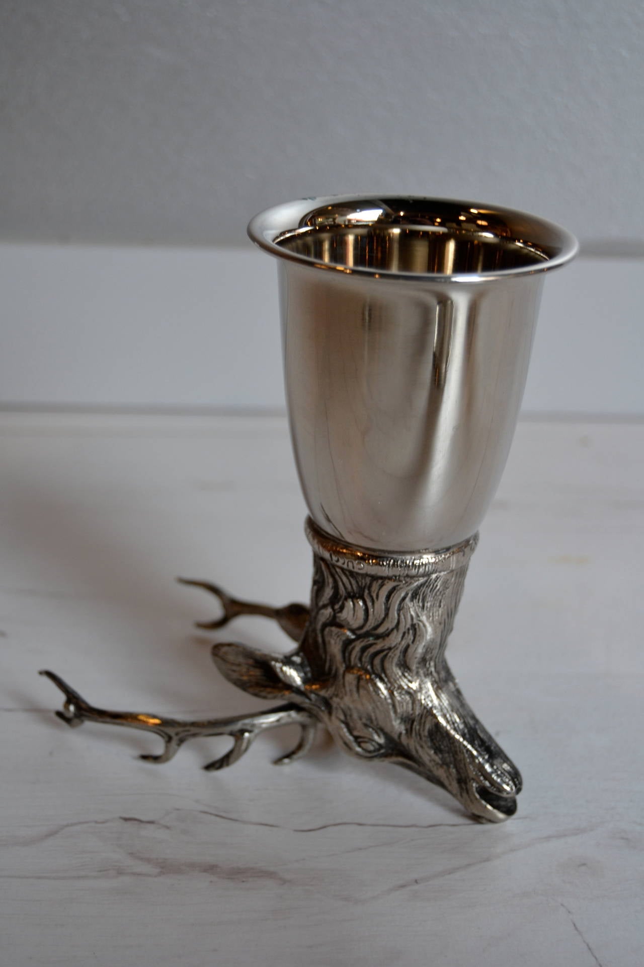 1970s Gucci Silver Plated Deer and Horse Cup Set 2